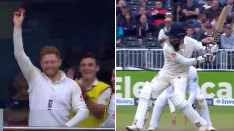 Moeen Ali danced down the track and effortlessly stroked Keshav Maharajs delivery into the stands. (Photo: ECB/ Twitter/ Screengrab)