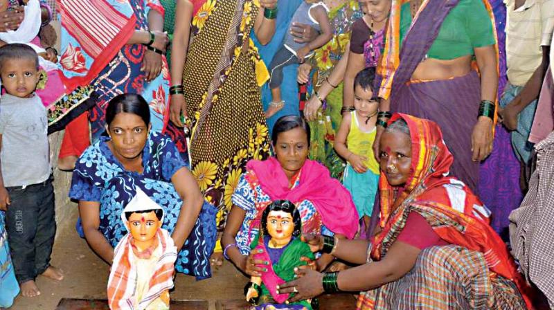 People perform marriage of dolls in Bevur village in Bagalkot taluk. (Photo: DC)