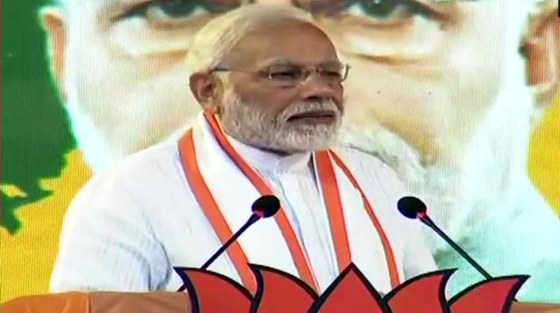 Prime Minister Narendra Modi was addressing a rally in Kollam in Kerala. (Photo: Twitter | ANI)