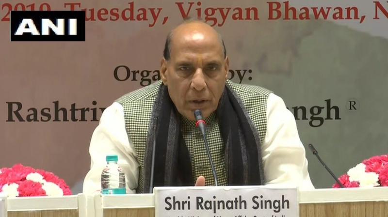 Rajnath Singh said one cannot be in power and rule without love. (Photo: Twitter | ANI)