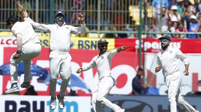 The Indian pace bowlers exploited the wicket to put relentless pressure on the batsmen. (Photo: BCCI)