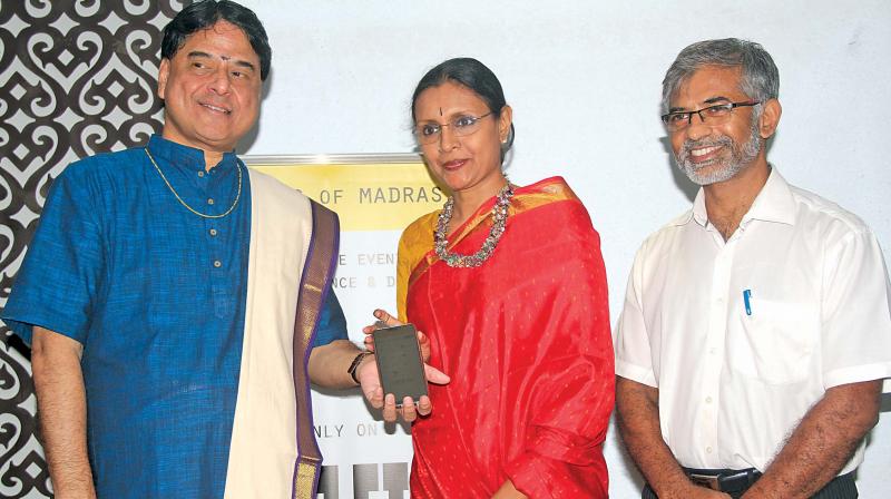 L to R: Vocalist O.S. Arun and danseuse Priyadarsini Govind with K. Kalyana Sundaram, founder of Music of Madras app