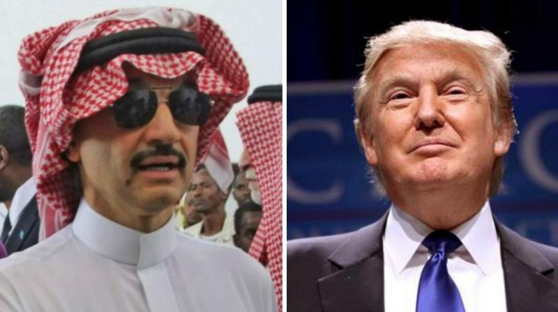 Saudi Prince Alwaleed bin Talal and US President-elect Donald Trump. (Photo: AP)