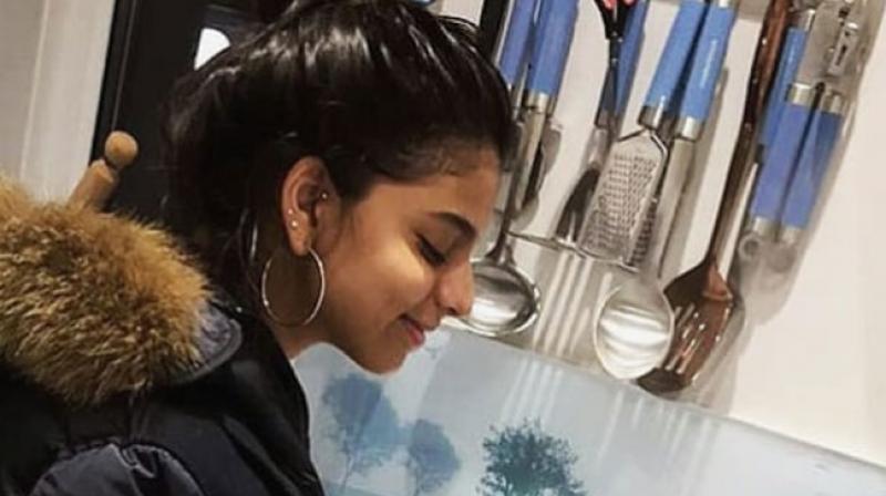A photo of Suhana Khan cooking instant noodles.