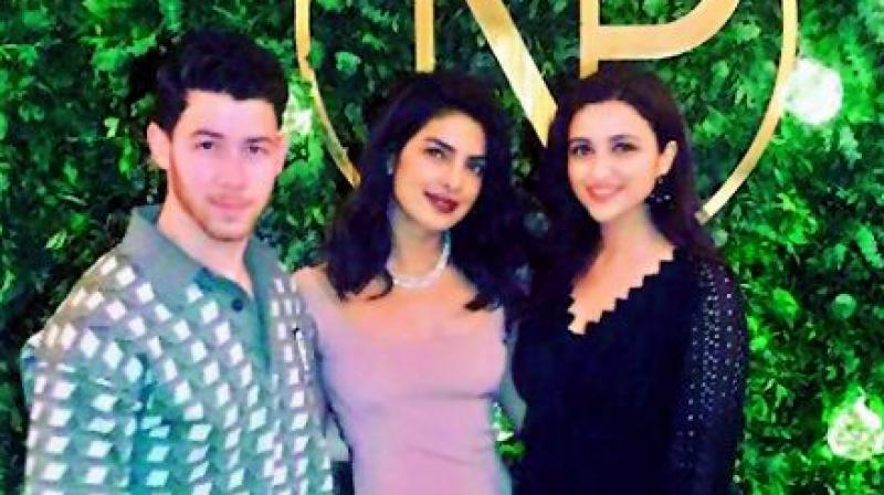 Nick Jonas, Priyanka Chopra and Parineeti Chopra