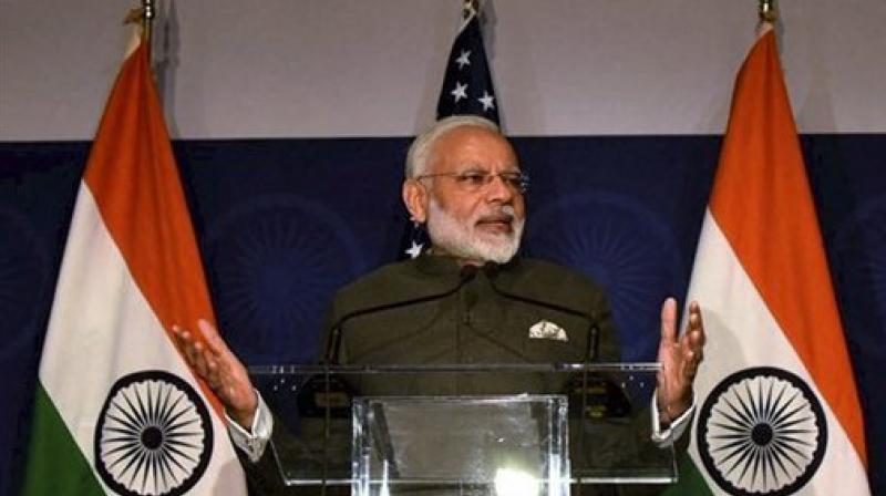 Prime Minister Narendra Modi addressing at the United States Community Reception in Washington DC, USA on Sunday.