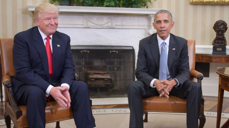 US president-elect Donald Trump and US President Barack Obama
