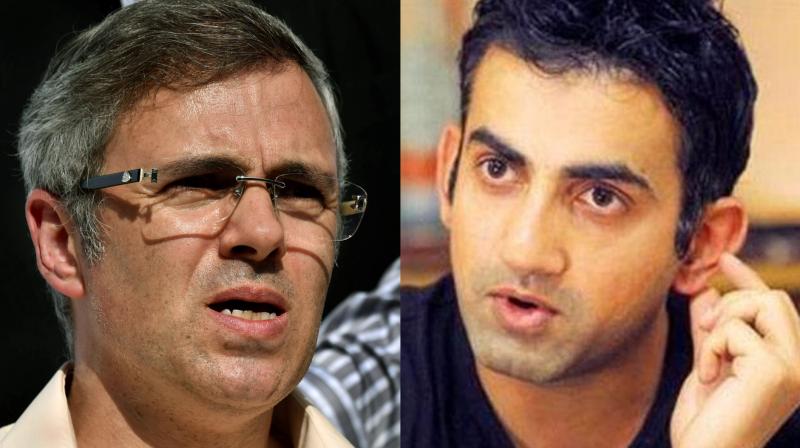 Indian cricketer Gautam Gambhir and Jammu and Kashmir Chief Minister Omar Abdullah were on Friday involved in a heated discussion on Twitter following the killing of terrorist Manan Wani. (Photo: PTI)