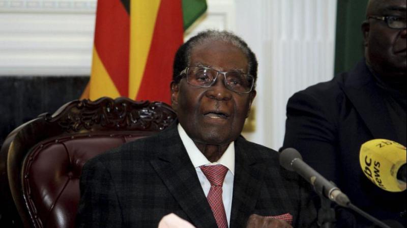 Zimbabwean President Robert Mugabe delivers his speech during a live broadcast at State House in Harare on Sunday. (Photo: AP)