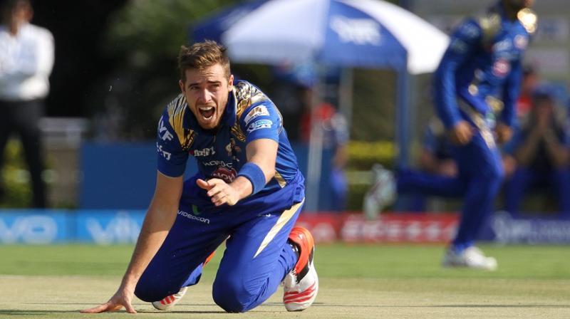 While the entire Mumbai Indians unit had a good laugh at Tim Southees expense, the Kiwi pacer was sporting enough and did not get angry. (Photo: BCCI)