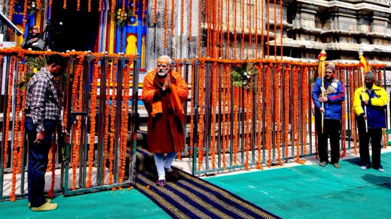 Modi is the first prime minister to visit the famed Kedarnath temple in 28 years after former prime minister VP Singh had paid a visit to the temple in 1989. (Photo: ANI/Twitter)