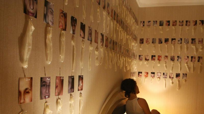 She has also displayed pictures of donors with used condoms (Photo: Facebook)