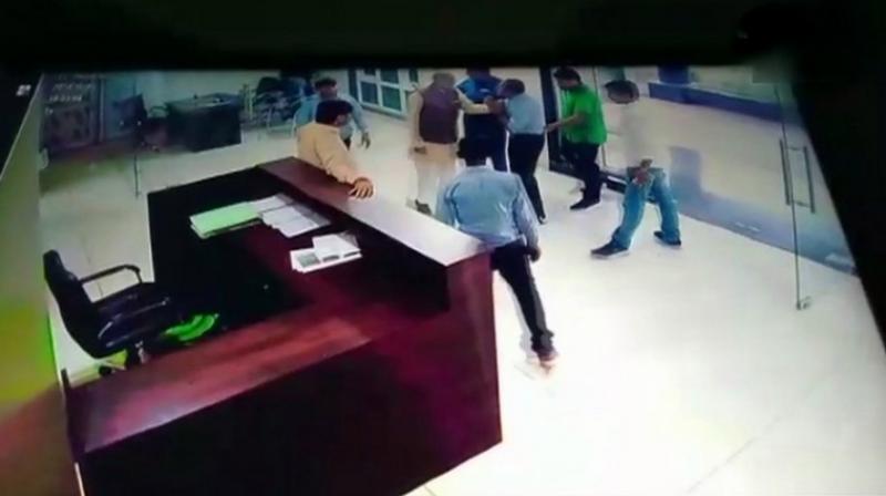 CCTV video shows staff being attacked at Purankhedi toll booth. (Photo: Twitter | ANI)