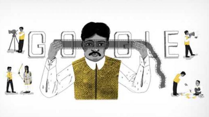 Google doodle with Dadasaheb Phalke.