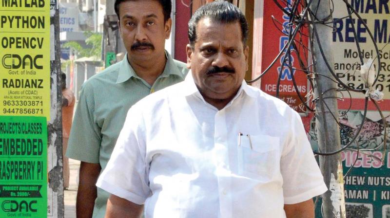 E.P. Jayarajan walks to the venue of CPM central committee meeting in Thiruvananthapuram on Friday. (Photo: DC)