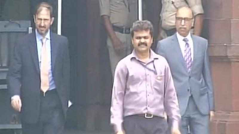 Pakistans High Commissioner to India Abdul Basit leaves the Ministry of External Affairs office. (Photo: ANI)