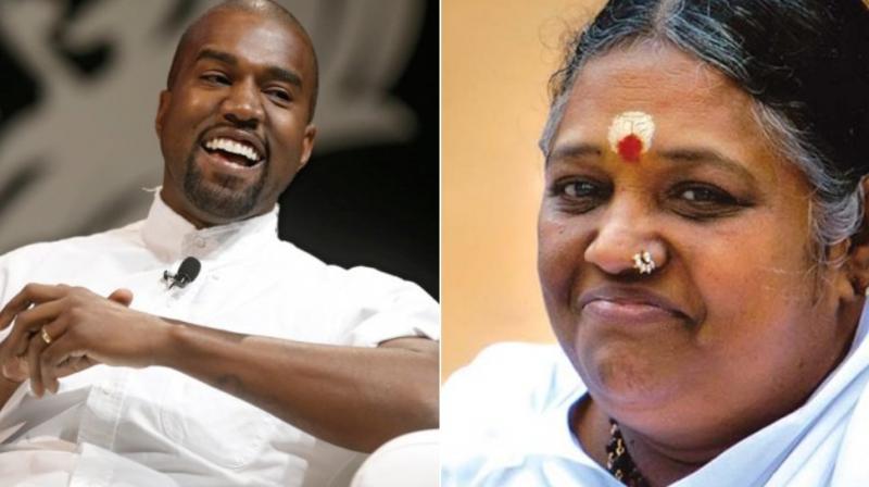 American rapper Kanye West (L) and Indian spiritual guru Mata Amritanandamayi (R). (Photo: File | AP)