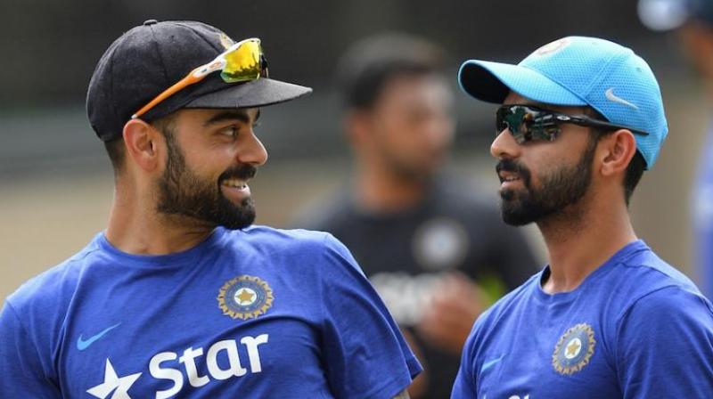 \We had said earlier that Ajinkya will be looked at as a third opener, but that situation can change because he has batted at No. 4 in a World Cup before,\ said Virat Kohli while discussing the chances of Ajinkya Rahane batting at number 4 in ODIs. (Photo: AFP)
