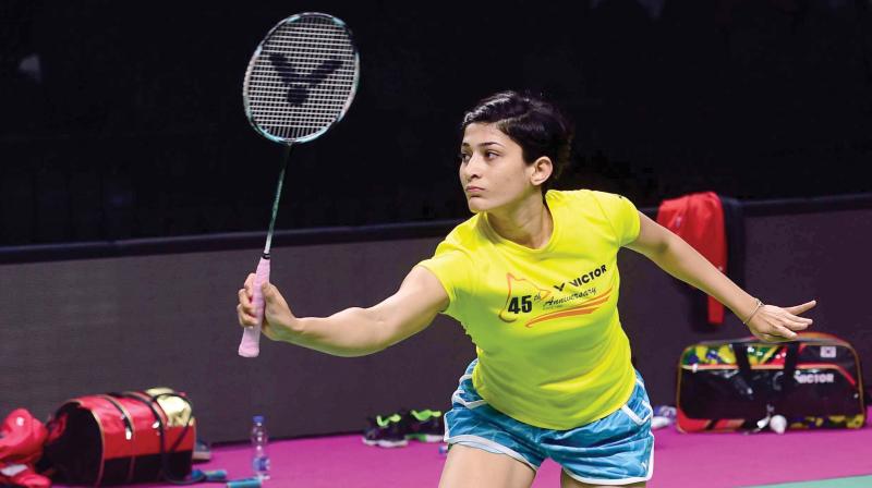Ashwini Ponnappa at a training session in the city