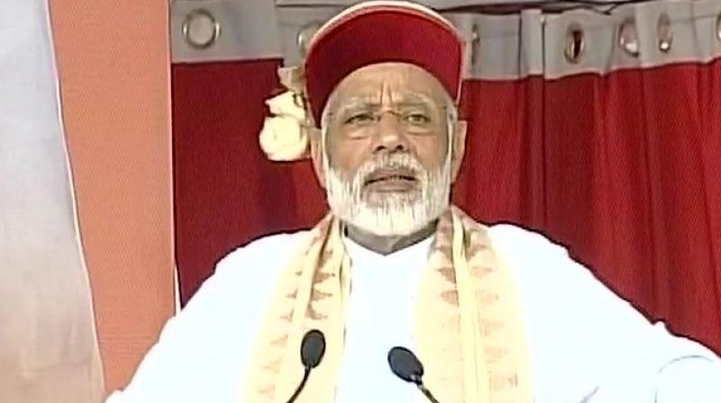 Launching the BJPs campaign in the poll-bound state, Prime Minister Narendra Modi said, When I asked some Congress leaders why the chief minister was not being replaced, they said how could the party take action when its entire top leadership itself was on bail. (Photo: ANI | Twitter)
