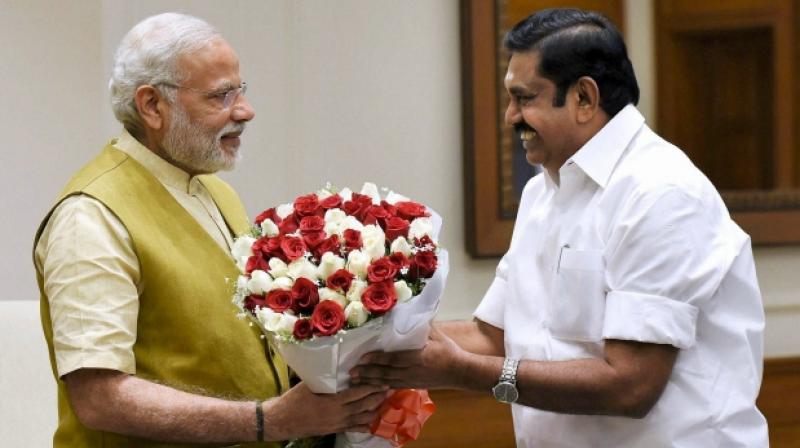Prime Minister Narendra Modi and Tamil Nadu Chief Minister Edappadi K Palaniswami. (Photo: PTI)