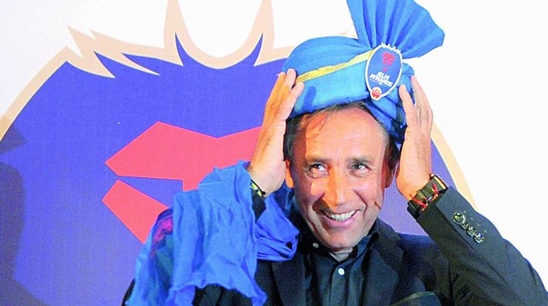 Delhi Dynamos new coach Miguel Angel Portugal at an event in New Delhi on Monday. (Photo: Biplab Banerjee)