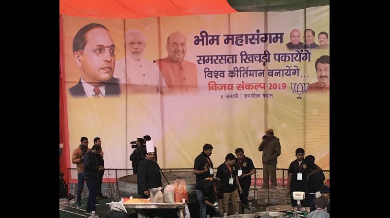 BJP chief Amit Shah is scheduled to address the rally being held to showcase reach of the party within the Dalit community in Delhi. (Photo: Twitter | @BJP4Delhi)