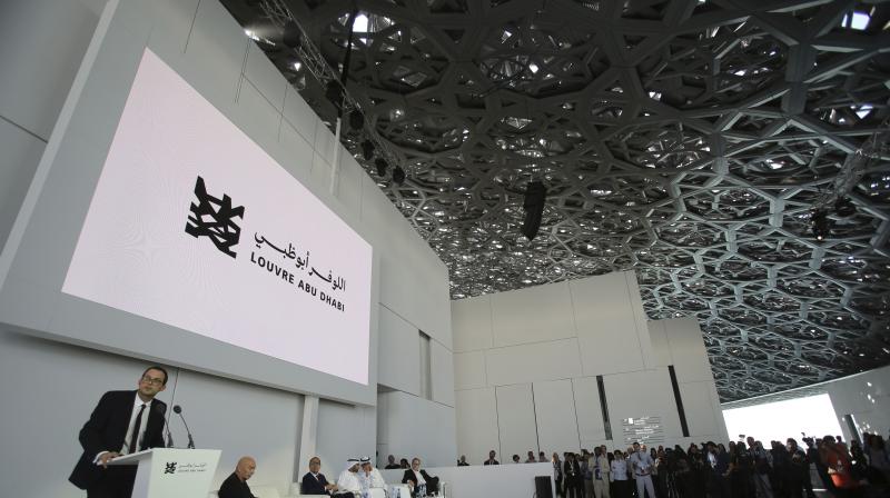 In this Monday, Nov. 6, 2017, photo, the president-director of the Louvre Museum Jean-Luc Martinez speaks to media under the dome of the Louvre Abu Dhabi, United Arab Emirates. (Photo: AP)