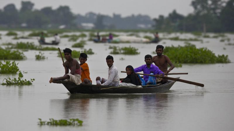 Assam floods: Boats become homes