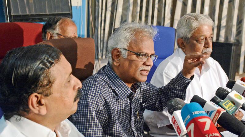 President of Indian Medical Association, Tamil Nadu, Dr T.N. Ravishankar addresses the media on Tuesday. (Photo: DC)