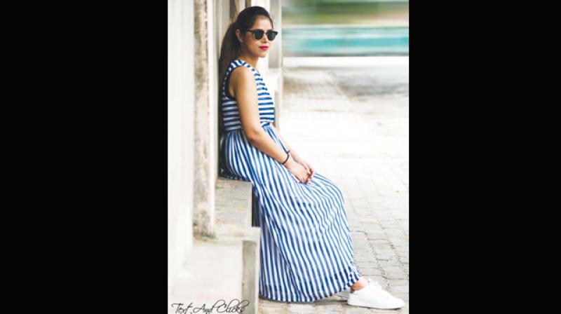A picture of Aanchal, a Bengaluru-based blogger sporting nautical prints, used for representational purposes only.