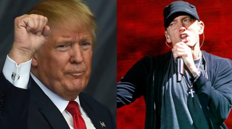 Eminem has often taken digs at Donald Trump in his videos. (Photo: AFP/ AP)
