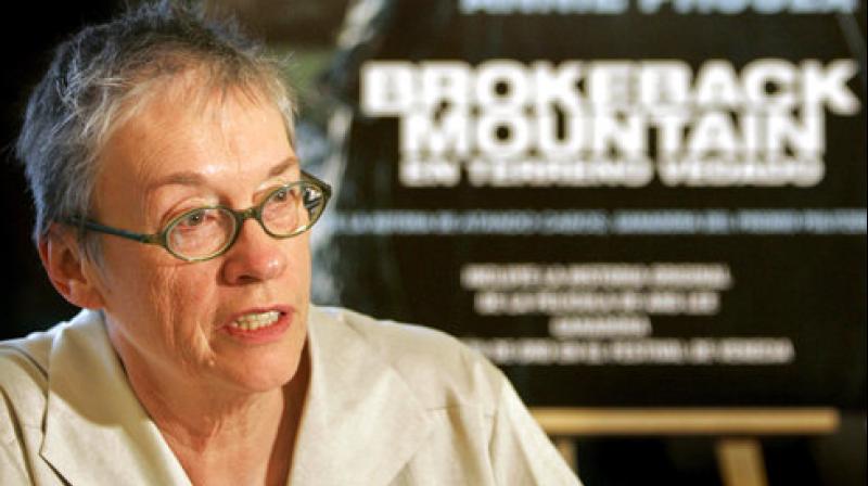 In this Jan. 26, 2006, file photo, writer Annie Proulx speaks at a news conference in Madrid. Proulx, whose works range from  Brokeback Mountain  to the Pulitzer Prize-winning novel  The Shipping News,  will receive a National Book Award for lifetime achievement. (Photo: AP)