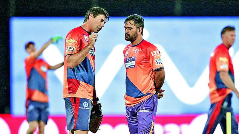 Stephen Fleming and M.S. Dhoni.