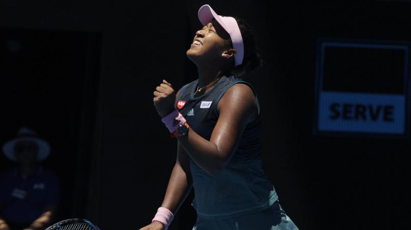 Naomi Osaka celebrates after defeating Anastasija Sevastova during their fourth round match at the Australian Open. (Photo: PTI)