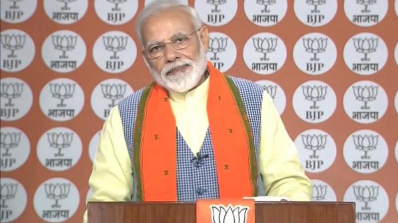 Amid Indo-Pakistan tension, PM said, The enemy tries to destabilize us, carries out terror attacks, they want to stop our growth. We all countrymen are standing like a rock to counter their evil designs. (Photo: ANI | Twitter)