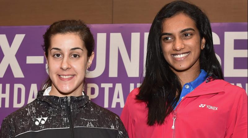 Left-hander Marin, who will turn out for new team Pune 7 Aces, will open the campaign against her old team Hyderabad Hunters, which boasts of Sindhu now. (Photo: PTI)
