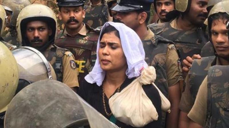 Fathima, along with a woman journalist, had gone to the Sabarimala Temple in October.  (Photo: ANI)