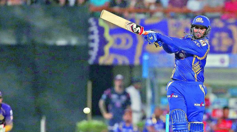 Saurabh Tiwary in action against Kolkata Knight Riders on Saturday. (Photo: BCCI)