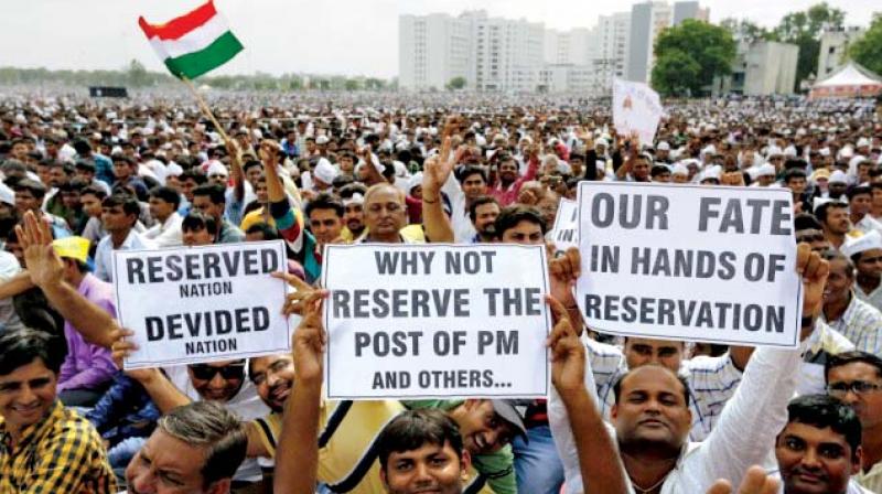 A file photograph of a reservation rally