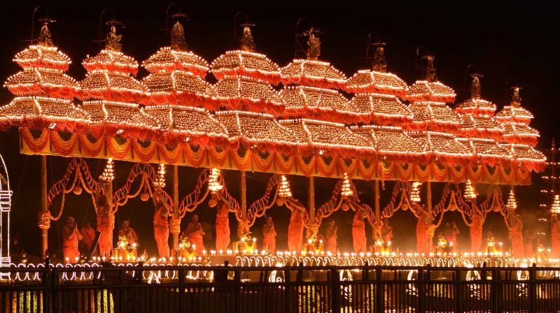 Krishna Harati being performed in Vijayawada.