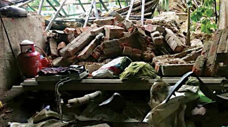 On Thursday night at 11:50 pm, the wall collapsed and fell on the two sheds. Maramma who was sleeping close to the wall died on spot, while the others sustained injuries.  (Representational Image)