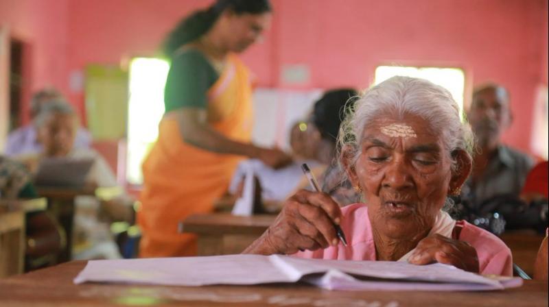 Karthiyani Amma from Alappuzha district reportedly took the examination at the Cheppad government LP school. (Photo: ANI)