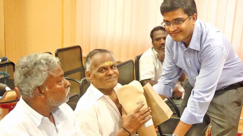It felt so great, so fulfilling; seeing those people come in wheelchairs and walk out on the new prosthetic legâ€, gushed S. Sandhiya after helping a volunteer fit the prosthetic on a disabled man at the Voluntary Health Centre in Taramani on Saturday.