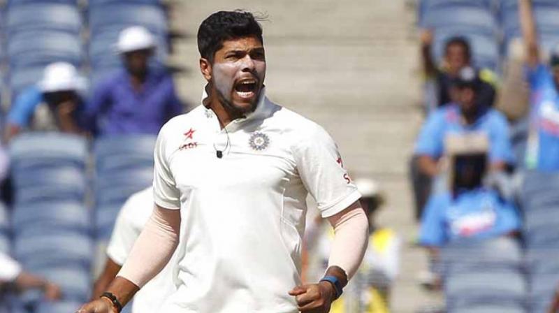 Umesh Yadav provided India with the first wicket when he bowled explosive Australian opener David Warner in the very first over of the day. (Photo: BCCI)