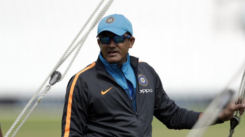 \Yes, chief coach Anil Kumble is staying back for the ICC Meeting. The team is flying off to Barbados today,\ a team source confirmed the development.(Photo: AP)