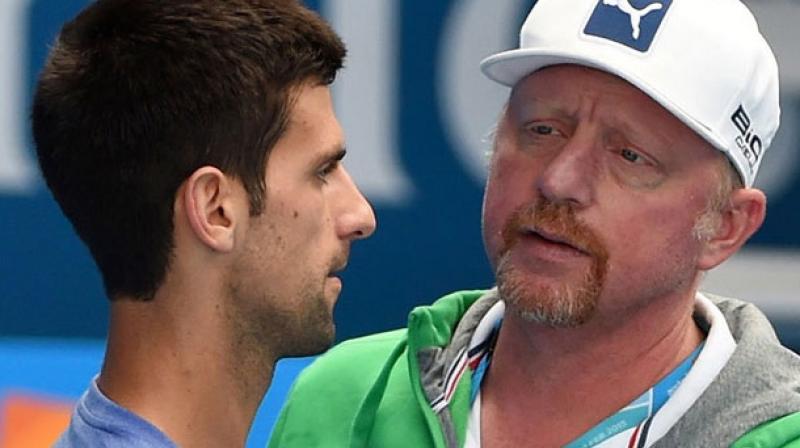 Novak Djokovic with his ex-coach Boris Becker