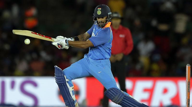 Shikhar Dhawan brought up his 11th ODI century as India looked to close in on victory. (Photo: AP)