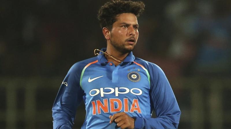 \It was very difficult to bowl in the dew, the square was quick and there the ball was wet. I was having difficulty gripping the ball. But you have to consider these situations, we need to practice a lot,\ said Kuldeep Yadav. (Photo: AP)