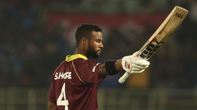 Shai Hopes unbeaten century salvaged a confidence-boosting tie for the West Indies in the thrilling second ODI against India in Vizag. (Photo: AP)